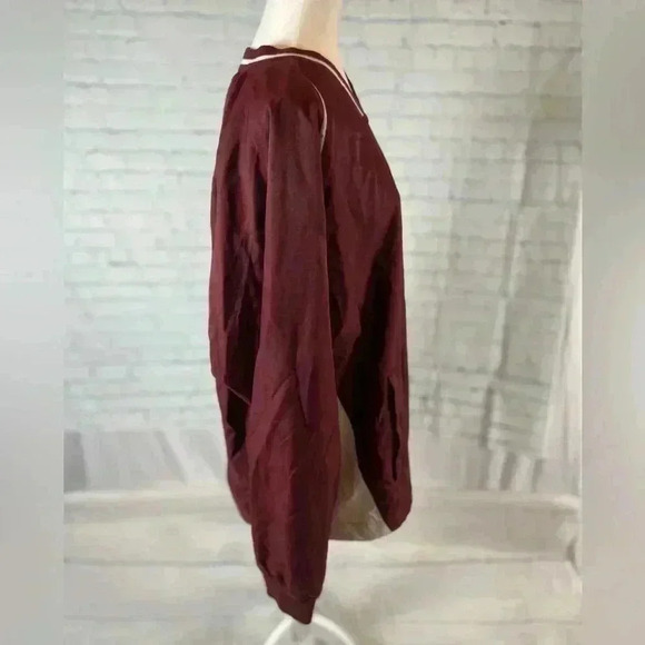 Champion Vintage 90s Adult M Pullover V-Neck Windbreaker Lined Jacket Maroon red - Picture 4 of 16